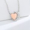 Two Tone and 18K Rose Gold Heart and Moon with Crystals - 2 of 3
