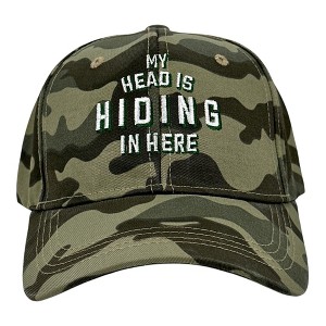 My Head Is Hiding In Here Hat Funny Sarcastic Graphic Novelty Cap - Crazy Dog Hat with Fun Design Camo Standard - 1 of 4