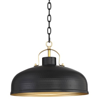 Possini Euro Design Black Gold Pendant Light 15 1/2 Wide Modern