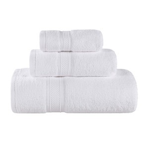 Chevron Zero Twist Cotton Solid and Jacquard Hand Towel Set of 6 by Blue Nile Mills - 1 of 4