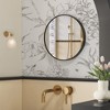 Round Mirror, Bathroom Mirror for Wall, Metal Frame, Easy to Install Ink Black - 2 of 4