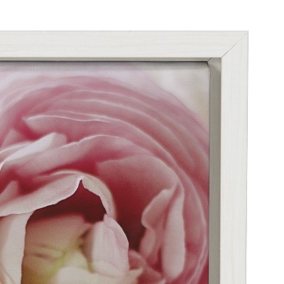 22x22 White Floral Canvas Print with Polystyrene Frame