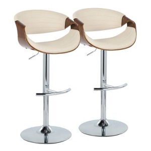 Set of 2 Symphony Adjustable Barstools with Footrest - LumiSource - 1 of 4