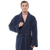 Arus Men's Mid-Calf Turkish Terry Cotton Robe, Shawl Collar Bathrobe - 3 of 4