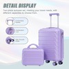 SEVOBAL Luggage 14"/20" 2 pcs/set in ABS Spinner Wheel Luggage, with Combination Lock,14" Cosmetic Case Luggage Sets, Blue, 14.4"*9.1"*22.2" - 2 of 4