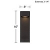 Possini Euro Design Modern Wall Light Sconce Textured Black Hardwired 16" Fixture LED for Bedroom Bathroom Living Room Hallway - 4 of 4