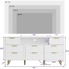Homhougo 8 Dresser TV Stand for 55” TV, Long Dresser for Bedroom with Power Outlets & LED Lights, Wide Media Console Table, White - 2 of 4