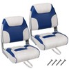 2-Pack Low Back Boat Seats - Padded Folding Fishing Chairs, Weatherproof for Cruises & Speedboats - 2 of 4