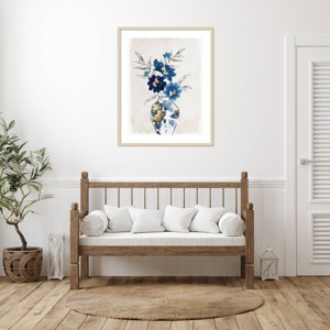 Amanti Art Sapphire Vase of Flowers by Eva Watts Wood Framed Wall Art Print - 1 of 4