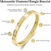 14K Gold Plated Moissanite Bangle, D Color VVS1 3EX Round Stones in Hollow Infinity Knot Design, High Polish - 4 of 4
