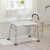Tub Transfer Bench, Shower Chair for Bathtub W/Backrest & Padded Armrest, Height Adjustable Shower Bench - 2 of 4
