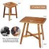 5 Pieces Wood Patio Dining Set with Square Table and 4 Stools - 4 of 4