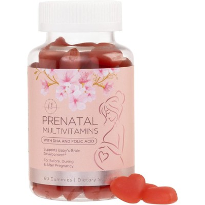 Prenatal Vitamins for Women with DHA & Folic Acid - Best Prenatal Multivitamin Gummies for Women, Brain Development Support - 60 Gummies