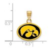 Black Bow Jewelry 14k Yellow Gold Plated Sterling Silver Iowa Hawkeyes NCAA Small Pendant - 2 of 3