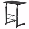 Syemin Desks Rolling Height Adjustable Side Table Lifting Computer Desk Overbed Bedside Table Overbed Table with Wheels, Black, 23.62"*15.75"*27.56" - 2 of 4