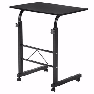 Syemin Desks Rolling Height Adjustable Side Table Lifting Computer Desk Overbed Bedside Table Overbed Table with Wheels, Black, 31.5"*15.8"*33.9" - 1 of 4