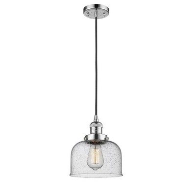 Bell - 1 Light Cord Hung Mini Pendant In Industrial Style-10 Inches Tall and 8 Inches Wide