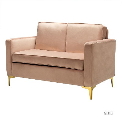 Eldoria Loveseat Sofa Contemporary Loveseat Square Arms 2-Seater Sofa with Loose Back for Living Room and Bedroom | Karat Home