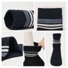 Paaaawaters Horizontal stripes trendy black socks solid color sports breathable socks(Twelve pairs) - 3 of 4