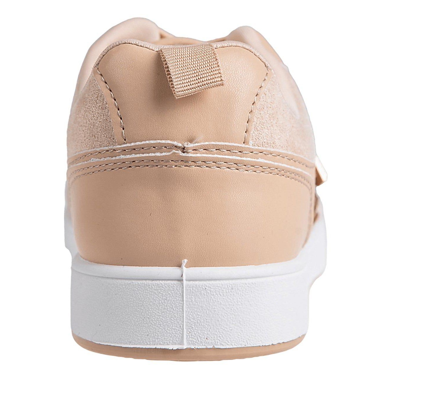 Женские кроссовки Bebe Casual Lace-Up Shoes - Fashion Sneakers with Embellished Upper and Logo Dangle Charm, Nude — фото 5