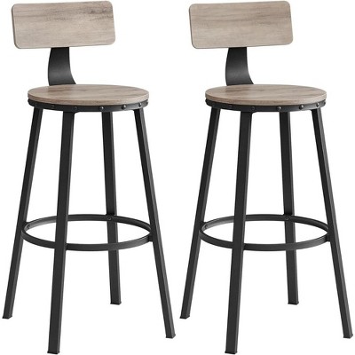2 Pack Bar Stools, 28.7 Inches Barstools with Back, Counter Stools Bar Chairs with Backrest, Steel Frame