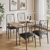 Dining Table Set for 4, Kitchen Table and Chairs for 4 with Upholstered Chairs, 5 Piece Rectangular Kitchen Table Set - 4 of 4