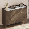 KTMBDW 55" 6 Drawer Dresser with Marbling Worktop, Mordern Storage Cabinet with Metal Leg and Handle for Hallway, Entryway, Living Room - 2 of 4