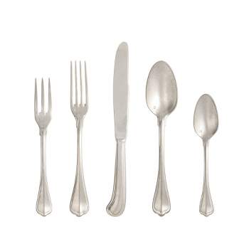 Fortessa Tableware Solutions 20pc San Marco Antiqued Stainless Steel Flatware Set Silver