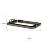 HomeRoots Set of Two Pewter Aluminum And Mirrored Glass Handmade Serving Trays - 3 of 4