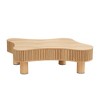 NicBex 42.52" Modern Wooden Handcraft Drum Coffee Table,Irregular Shaped Coffee Table with Sturdy Pedestal for Living Room - 2 of 4