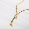 Zipper Pendant Necklace Stainless Steel Gold Hip Hop Jewelry Unisex - 4 of 4