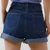Women's Wide Leg Denim Shorts - Half Elastic Waist Casual Summer Shorts Cherie Code - 2 of 4