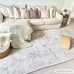 Hauteloom Bethany Vintage Flat Pile Washable Rug - 1 of 4