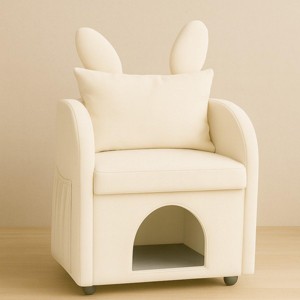 SEVOBAL Sofas Bunny-Ear Armchair with Pet-Friendly Hideaway Scratch-Resistant Fabric for Living Room, Beige, 27.4"*25.2"*37.4" - 1 of 4