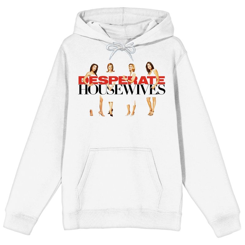 Desperate Housewives Key Art Long Sleeve White Adult Hooded Sweatshirt, 1 of 4