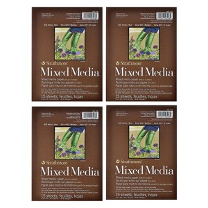 Strathmore 400 Series Mixed Media Pads 6 in. x 8 in. 15 Sheets 4/Pack (PK4-462-106) - 1 of 2