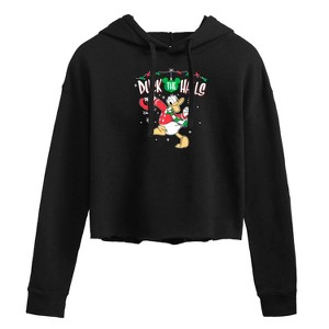 Women's - Disney - Duck The Halls Cropped Graphic Hoodie - 1 of 3