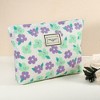 Unique Bargains Large Capacity Canvas Floral Makeup Bag Purple 10.63"x1.97"x8.46" 1 Pc - 2 of 4