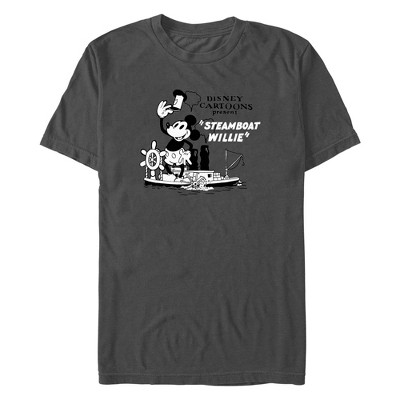 Men's Disney 100 Retro Steamboat Willie  T-Shirt - Charcoal - 2X Large