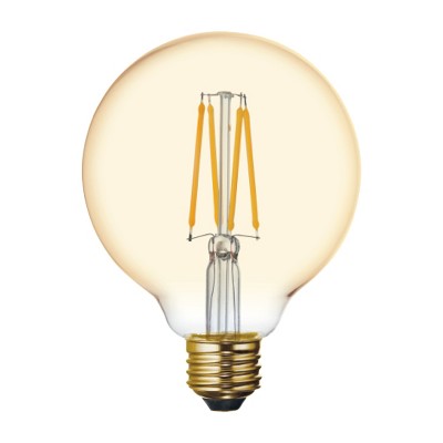 General Electric 60W VintaG30 Globe Filament Amber LED Light Bulb White