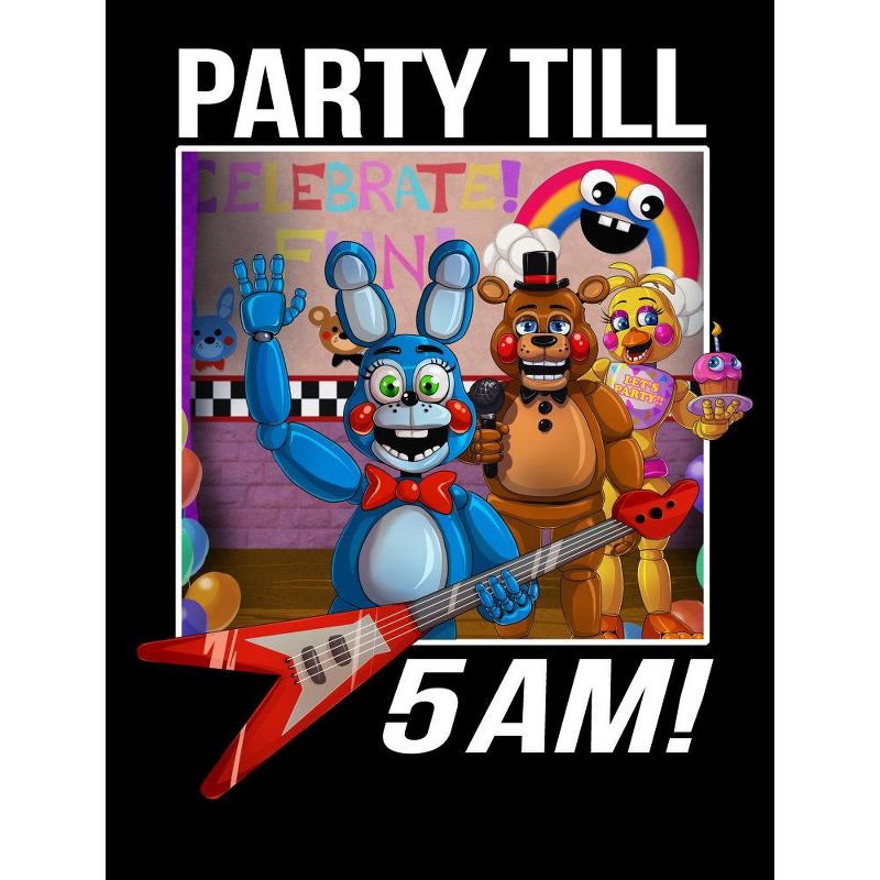 Five Nights at Freddy's Party Till 5 AM Boy's Royal Blue T-shirt, 2 of 4