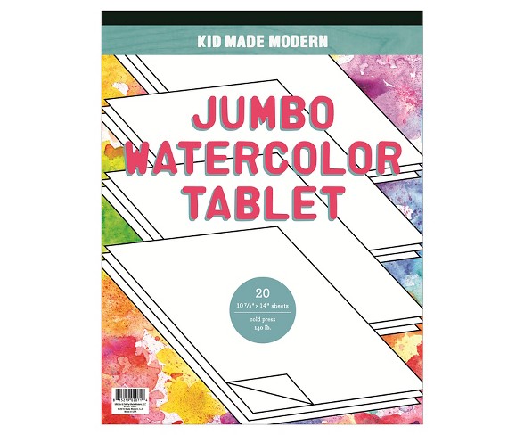 Kid Made Modern Jumbo Watercolor Tablet, 11" x 14", 20 sheets - White
