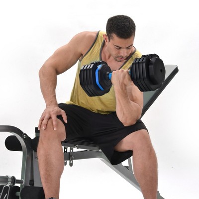 55 pound dumbbell with anti slip handle, quick adjustable rotary dial, fitness dumbbell set, suitable for men's and women's home gyms