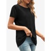 Womens Solid T Shirt Summer Tops Basic Casual Blouses Short Sleeve Tunic Beach Vacation Clothes - 4 of 4