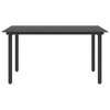 vidaXL Patio Dining Table, Black 59.1"x31.5"x29.1" Steel and Glass - image 2 of 4