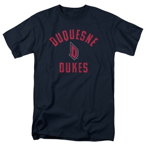 Duquesne University Official Duquesne Dukes Logo Adult T Shirt, Navy - 1 of 4