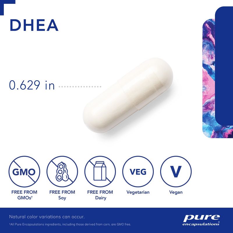 Pure Encapsulations DHEA 25 mg - Supplement for Immune Support, Fat Burning, and Hormone Balance, 3 of 10