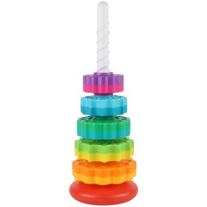 Etokfoks Rainbow Spinning Stacking Toy for Toddlers 1 Pack Montessori Sensory Toy for Babies 6 12 Months Fine Motor Skill Development - 1 of 4
