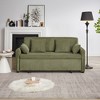 66'' Corduroy 3-in-1 Adjustable Sleeper Sofa Bed with Side Pockets, 4 Comfortable Pillows for Living Room Bedroom - 3 of 4
