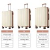 FURNIinspire Bag And Luggage Sets 3 Piece Suitcase Set, Expandable Hard Shell Carry On Luggage Sets, Travel Luggage White, 12"*18.3"*29.9" - 3 of 4